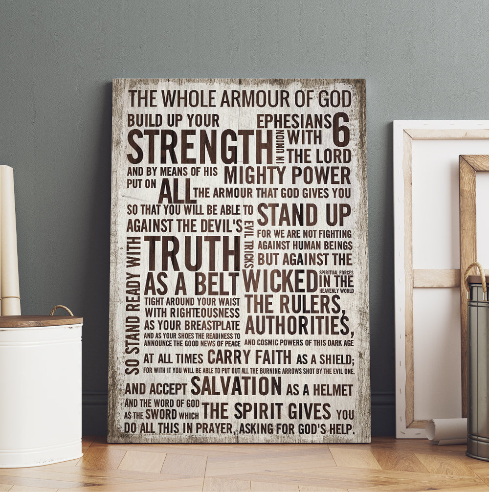 The Whole Armor of God Bible Verses Inspirational Quotes Canvas Prints And Poster