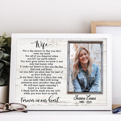 Personalized Wife Memorial Photo Not A Day Passes By Wife Canvas Prints And Poster