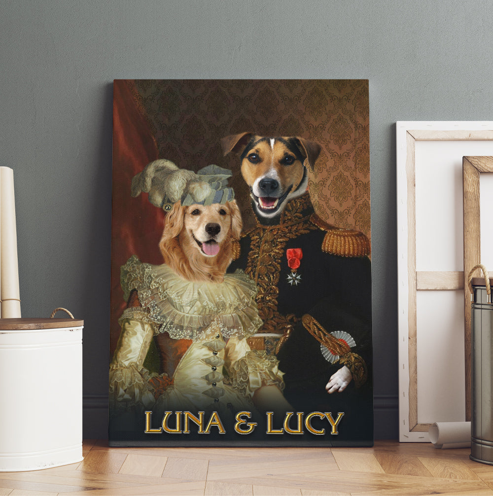 Personalized Dog The Royal Couple Portraits Digital File Canvas Prints And Poster