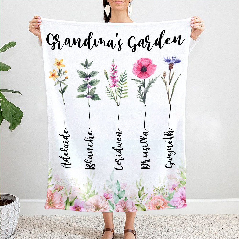 Personalized Custom Grandma Gifts, Grandma's Flower Garden Birth Month -  Wolfantique