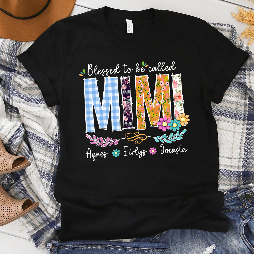 Personalized Wildflowers Mimi With Children's Names T-Shirt