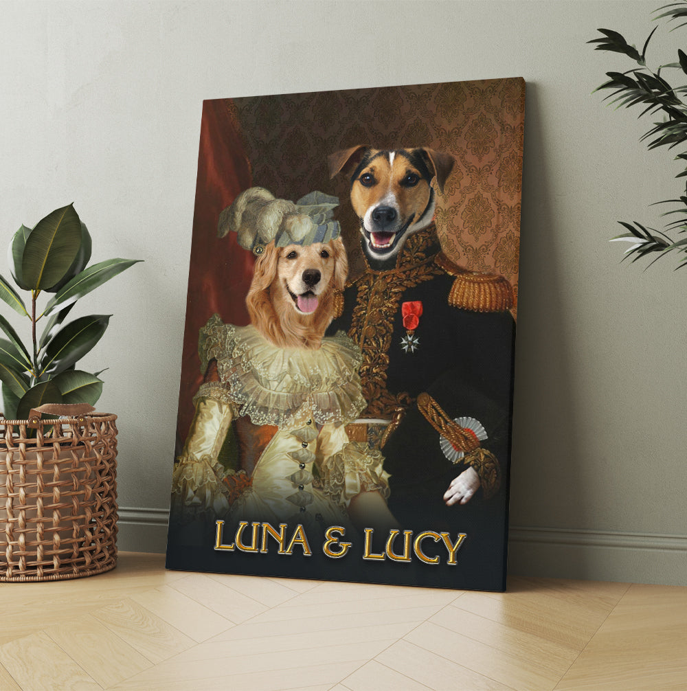 Personalized Dog The Royal Couple Portraits Digital File Canvas Prints And Poster