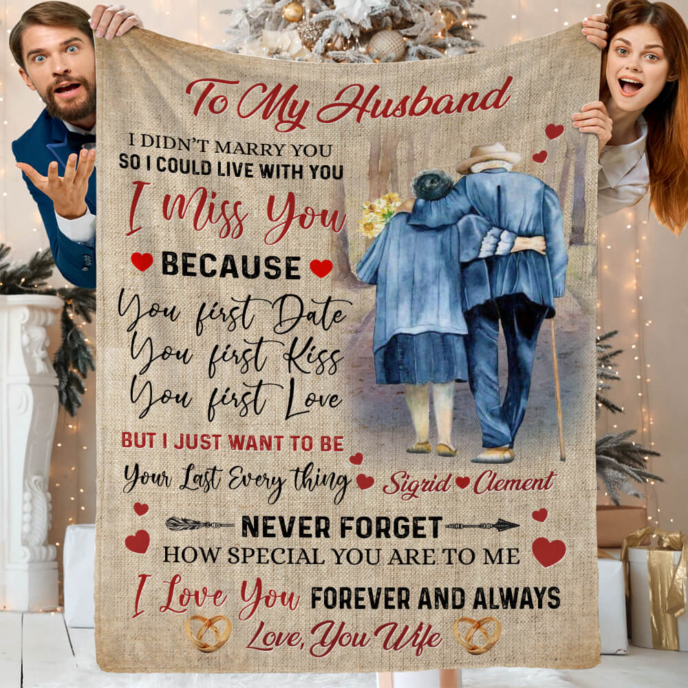 Personalized to My Husband I Didn’t Marry You So I Could Live with You Blanket