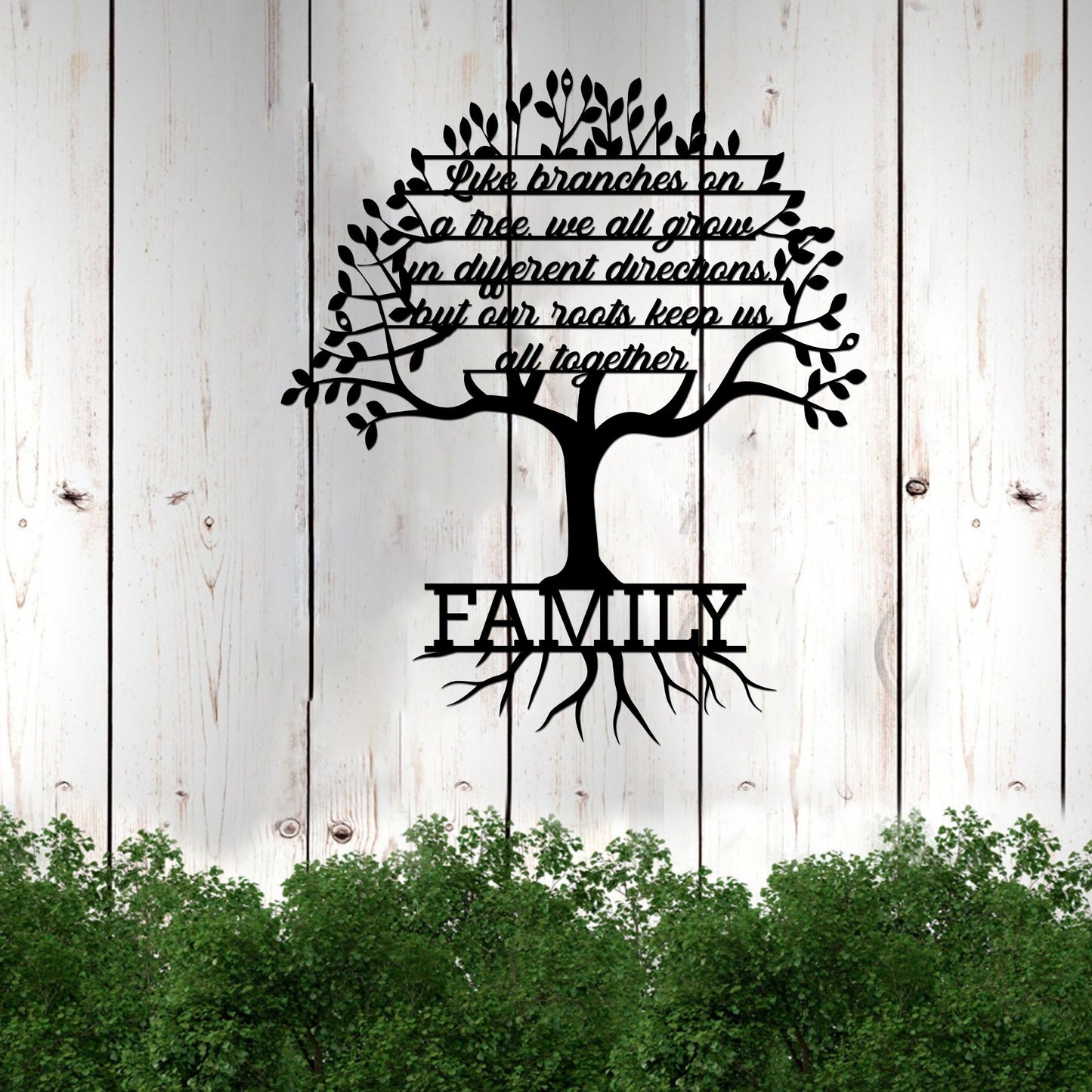 Family Like Branches Of A Tree We Grow In Different Directions Cut Metal Sign