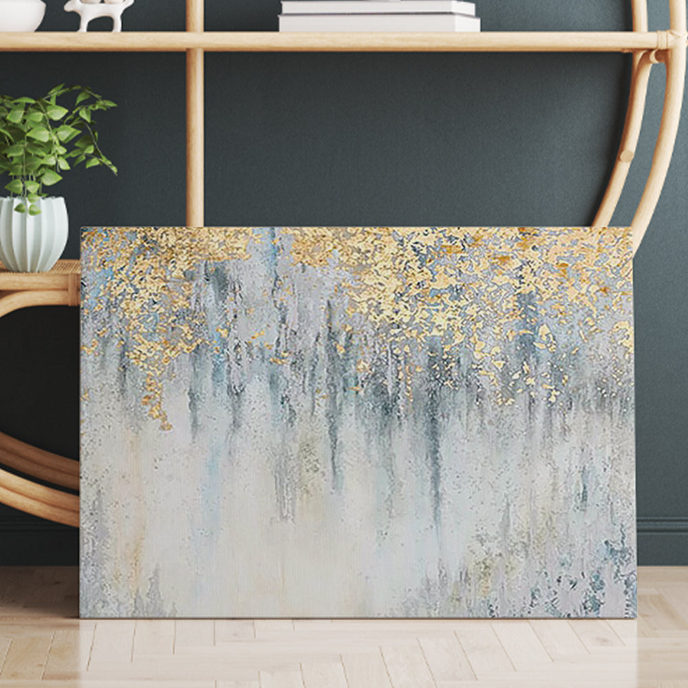 Abstract Gold Leaf Oil Painting On Canvas Prints And Poster