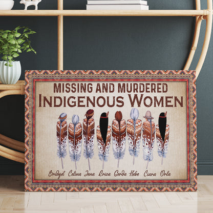 Personalized Women Native American Missing And Murdered Indigenous Women Canvas Prints