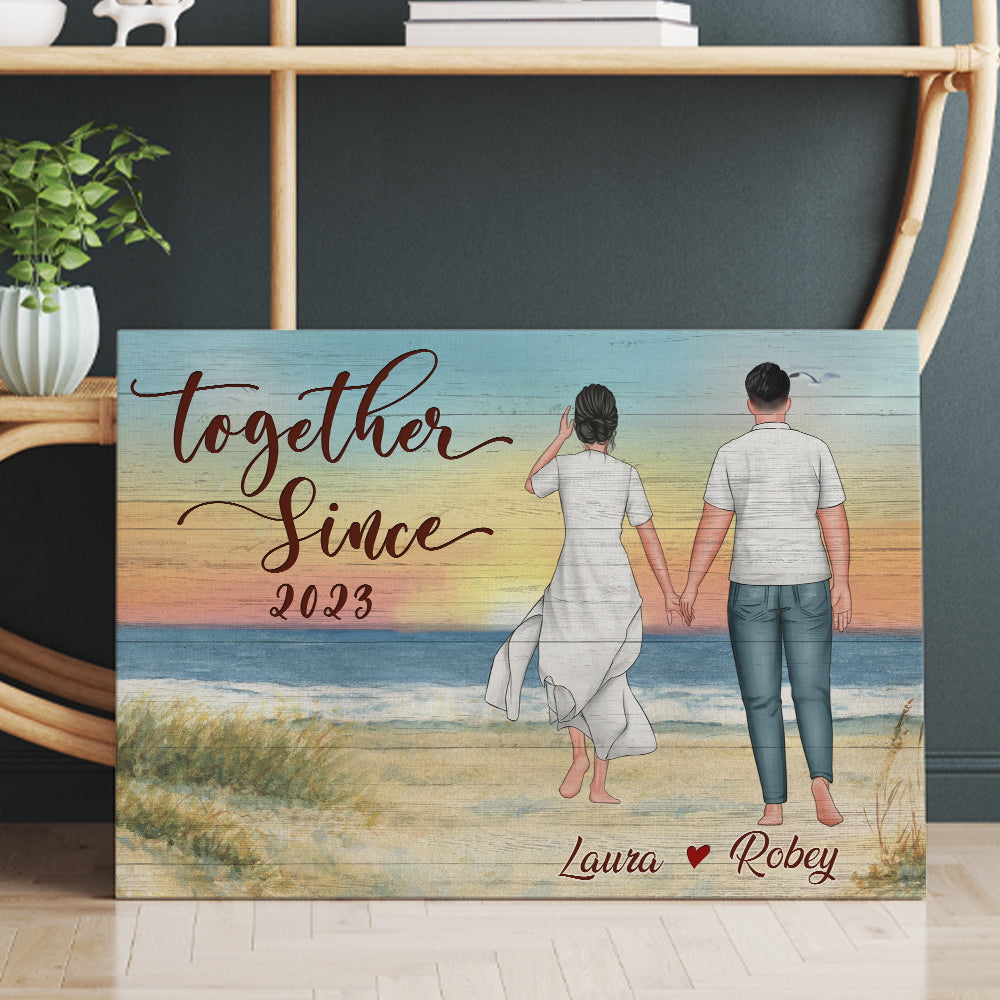 Personalized Couple Together Since Holding Hand Walking Canvas Prints And Poster