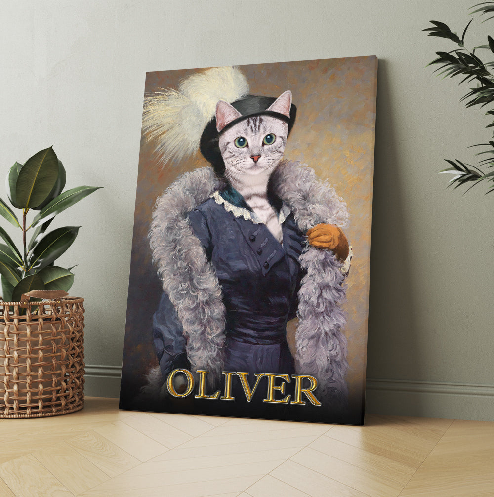 Personalized Cat The Foxy Lady Portrait  Digital File Canvas Prints And Poster