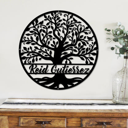 Personalized Family Tree Of Life Cut Metal Sign