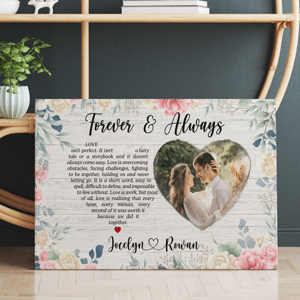 Personalized Couple Photo Poem Forever And Always Love It’s Perfect Custom Couple Canvas Prints