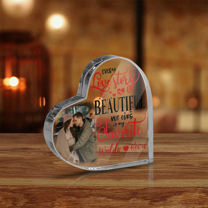 Personalized Every Love Story Is Beautiful But Ours Is My Favorite Heart Acrylic Plaque