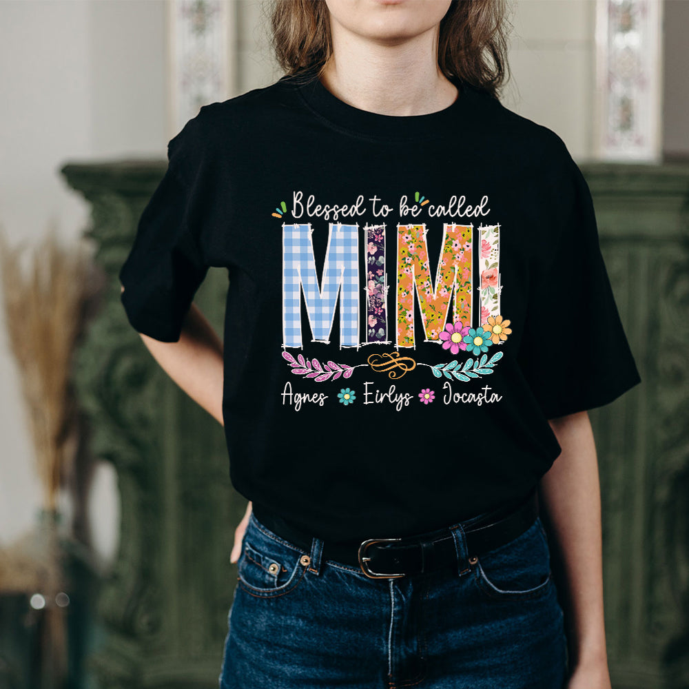 Personalized Wildflowers Mimi With Children's Names T-Shirt