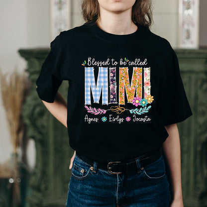 Personalized Wildflowers Mimi With Children's Names T-Shirt