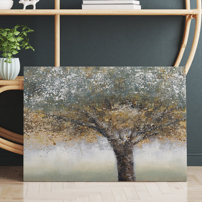 Tree Oil Painting Gold Abstract Art On Canvas Prints And Poster