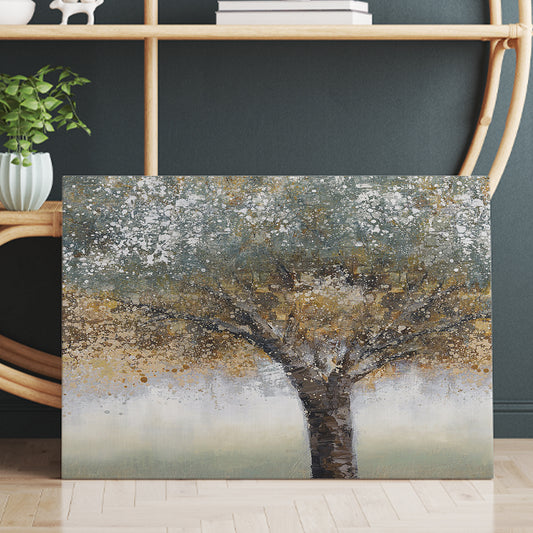 Tree Oil Painting Gold Abstract Art On Canvas Prints And Poster