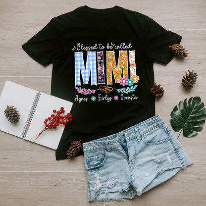 Personalized Wildflowers Mimi With Children's Names T-Shirt