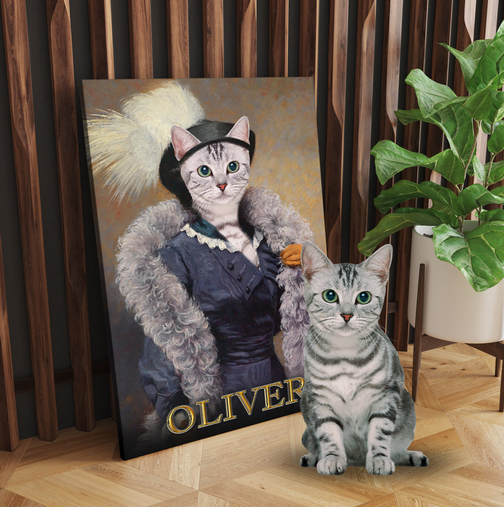 Personalized Cat The Foxy Lady Portrait  Digital File Canvas Prints And Poster