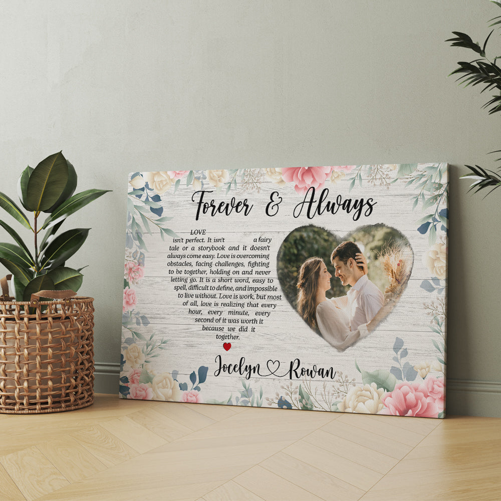 Personalized Couple Photo Poem Forever And Always Love It’s Perfect Custom Couple Canvas Prints