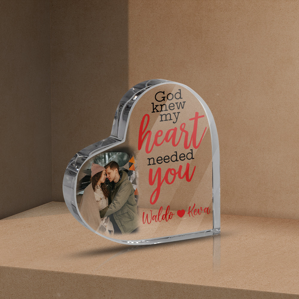 Personalized God Knew My Heart Needed You Heart Acrylic Plaque