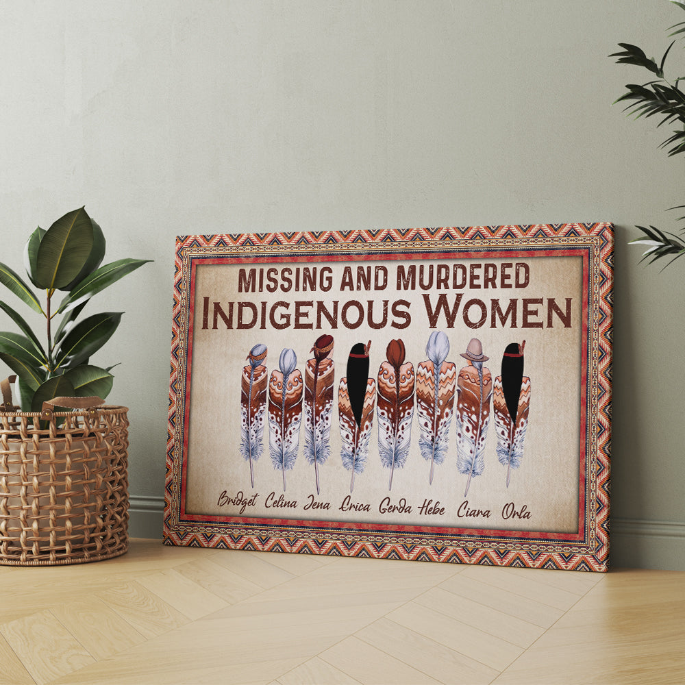 Personalized Women Native American Missing And Murdered Indigenous Women Canvas Prints