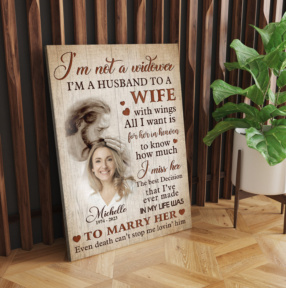 Personalized Wife Memorial Photo Safe In God Is Hand I Am Not A Window I Am A Husband To A Wife Canvas Prints And Poster