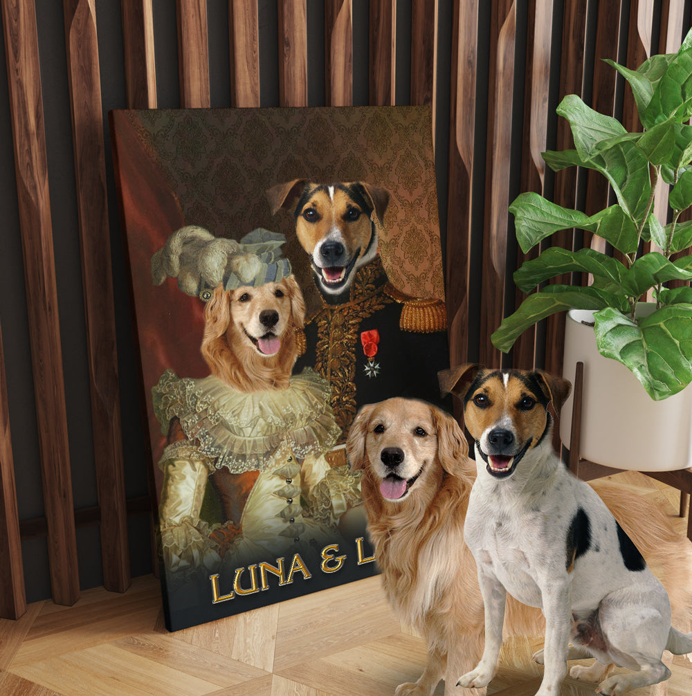 Personalized Dog The Royal Couple Portraits Digital File Canvas Prints And Poster