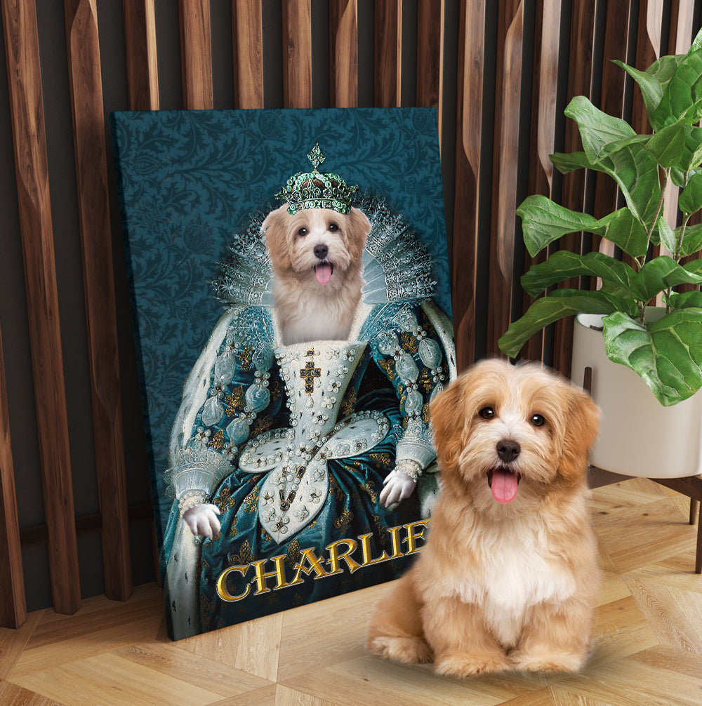 Personalized Dog The Queen Portrait Digital File Canvas Prints And Poster