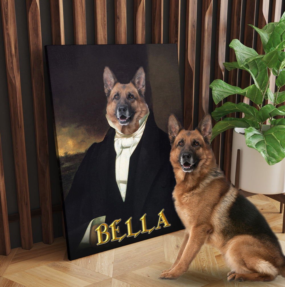 Personalized Dog The Gentle Man Portrait Custom Dog Photo Portraits Canvas Prints And Poster