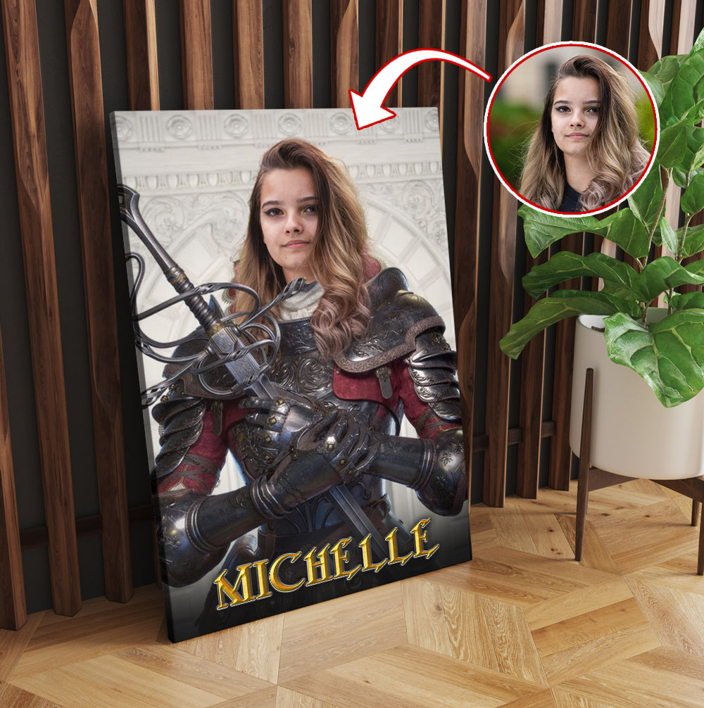 Personalized The Warrior Woman Photo Portraits Canvas Prints And Poster