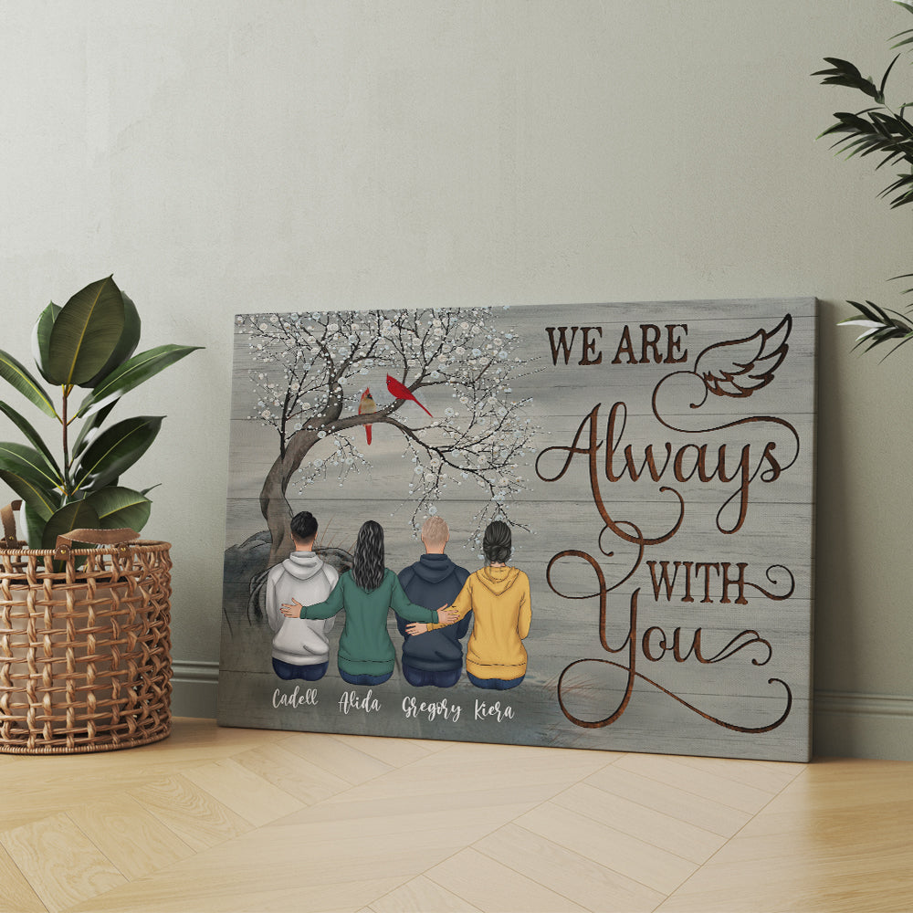 Personalized Memorial Family Members We Are Always With You Canvas Prints