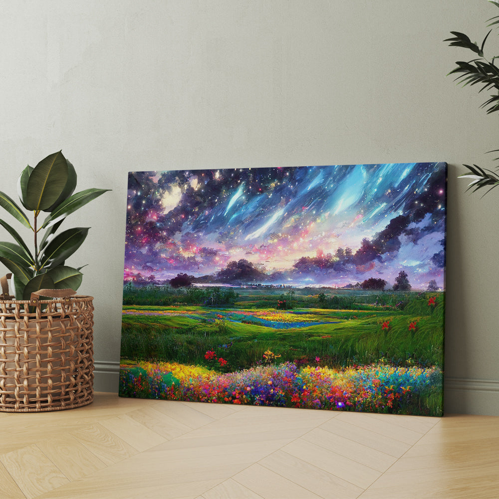 Starry Night Sky Landscape Oil Painting On Canvas Prints And Poster