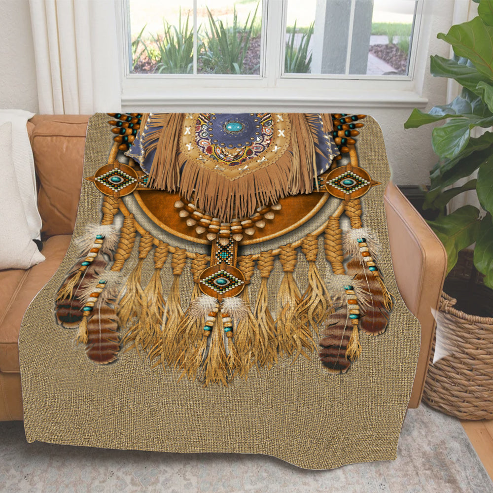 Native American Indian Dreamcatcher Vintage Pattern Blanket