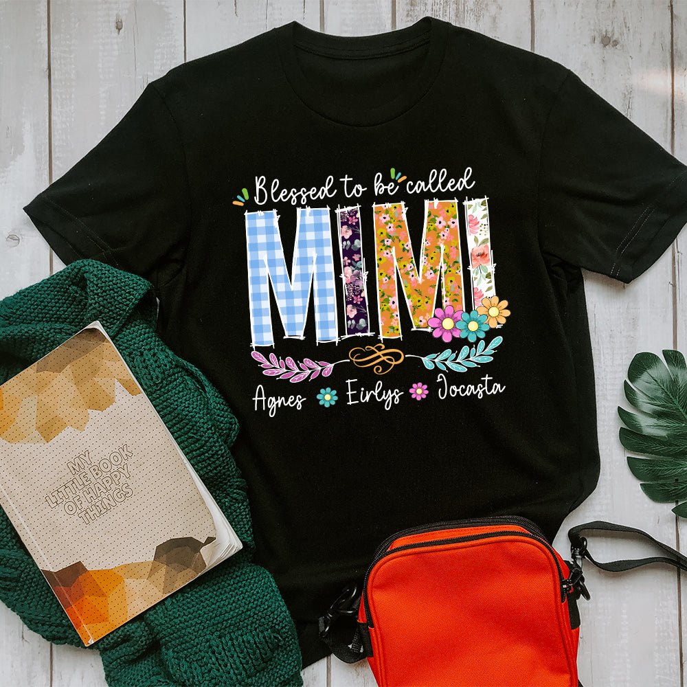 Personalized Wildflowers Mimi With Children's Names T-Shirt