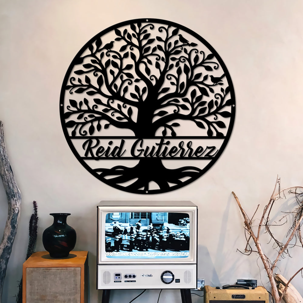  YTDESIGN Personalized Tree of Life Metal Sign Family