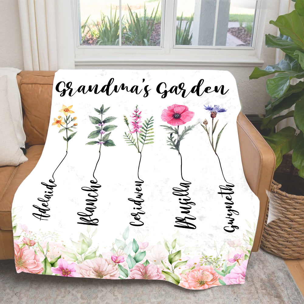 Personalized Custom Grandma Gifts, Grandma's Flower Garden Birth Month -  Wolfantique