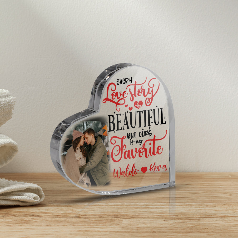 Personalized Every Love Story Is Beautiful But Ours Is My Favorite Heart Acrylic Plaque