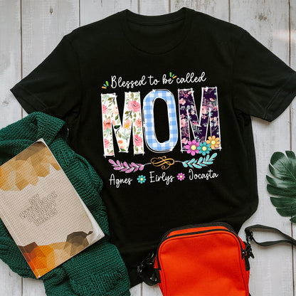 Personalized  Wildflowers Mom With Children's Names T-Shirt