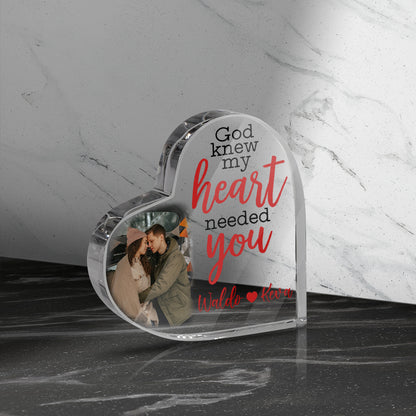 Personalized God Knew My Heart Needed You Heart Acrylic Plaque