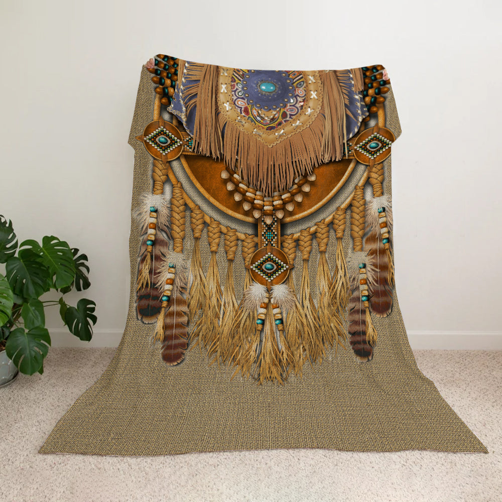 Native American Indian Dreamcatcher Vintage Pattern Blanket