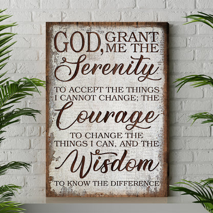 God Grant Me The Serenity To Accept The Things I Cannot Change Canvas Prints