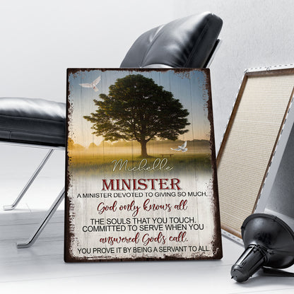 Personalized Minister Tree Of Life A Minister Devoted To Giving So Much God Only Know All Canvas Prints