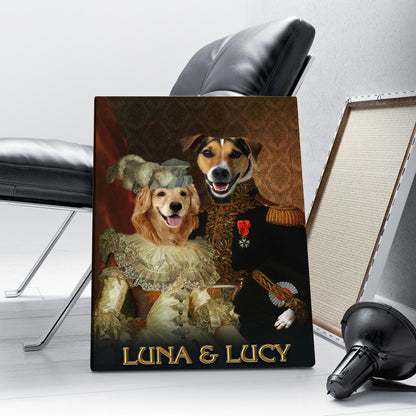 Personalized Dog The Royal Couple Portraits Digital File Canvas Prints And Poster