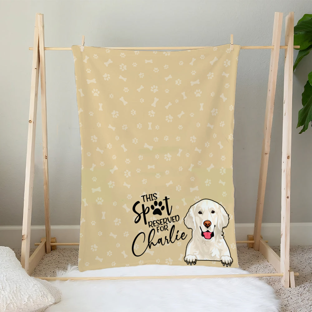 Personalized Custom Dog's Breed And Name This Spot Reserved For The Dog Blanket