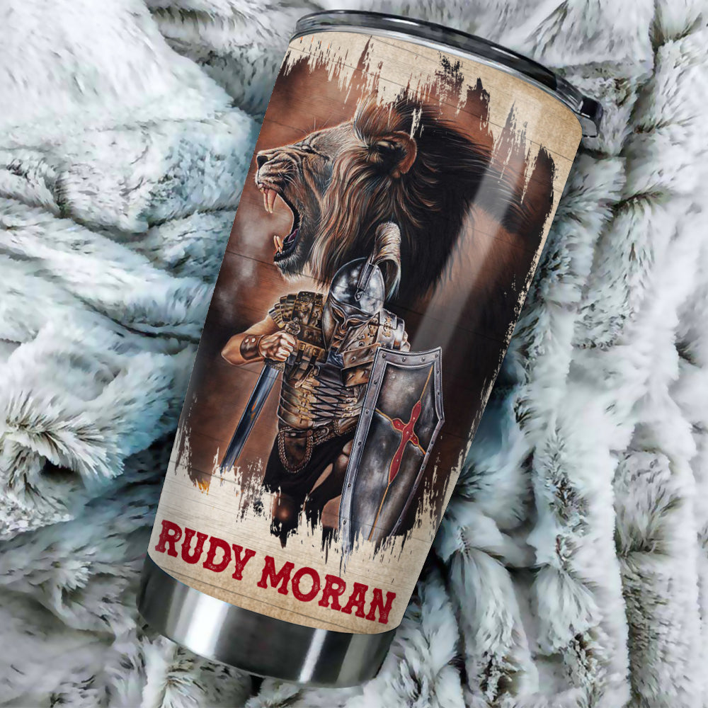 Personalized Man Warrior Blessed By God Spoiled By My Husband Protected By Both Tumbler