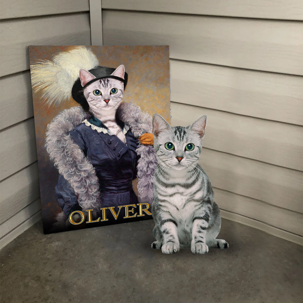 Personalized Cat The Foxy Lady Portrait  Digital File Canvas Prints And Poster