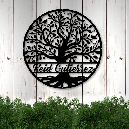 Personalized Family Tree Of Life Cut Metal Sign