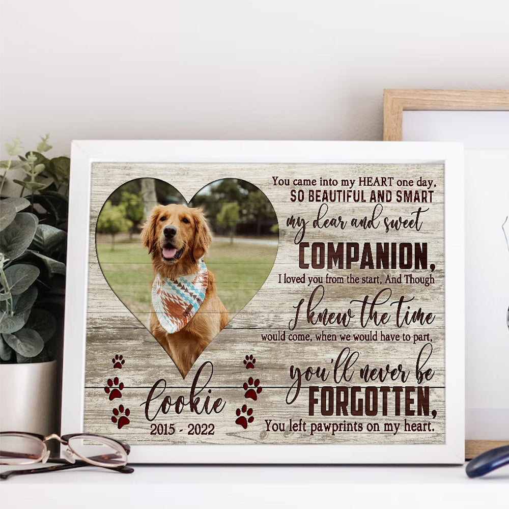 Personalized Custom Memorial Dog You Came Into My Heart One Day So Beautiful And Smart Canvas Prints