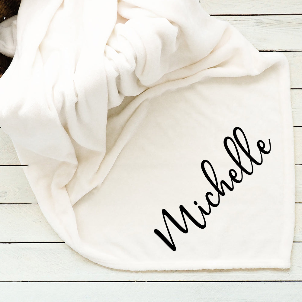 Personalized Custom Name Fleece Blanket and Sherpa Blanket