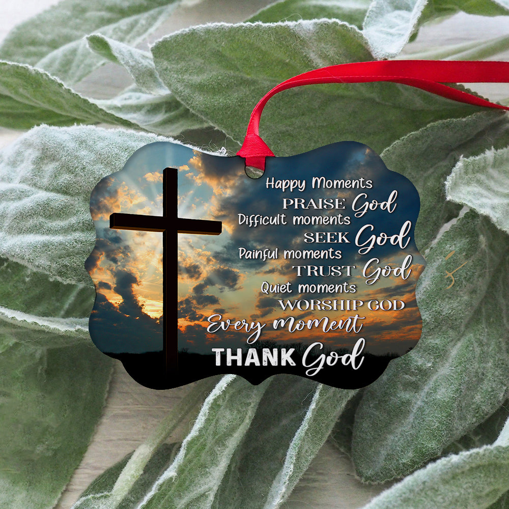 Happy Moments Praise God Medallion Metal Ornament