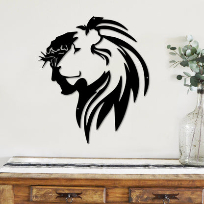 Jesus Lion Cut Metal Sign